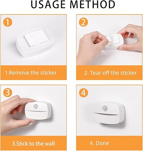 Miniatura 7 de ZISUYU Luz con sensor de movimiento, luz nocturna LED para interiores, luz nocturna que funciona con pilas, para pasillo, escalera, baño, armario,