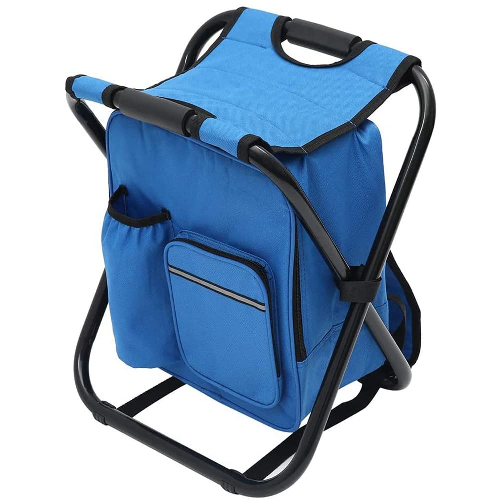Chaise de camping pliable sac à dos tabouret de pêche bleu siège lourd léger