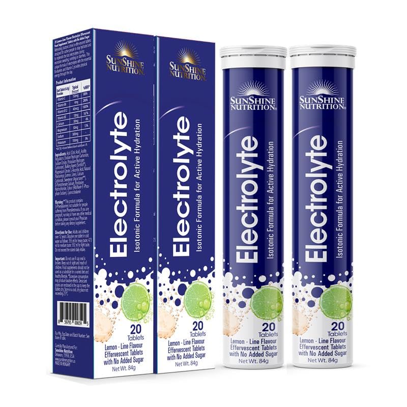 Sunshine Nutrition Isotonic Electrolyte Effervescent, 20 Tablets - Pack of 2