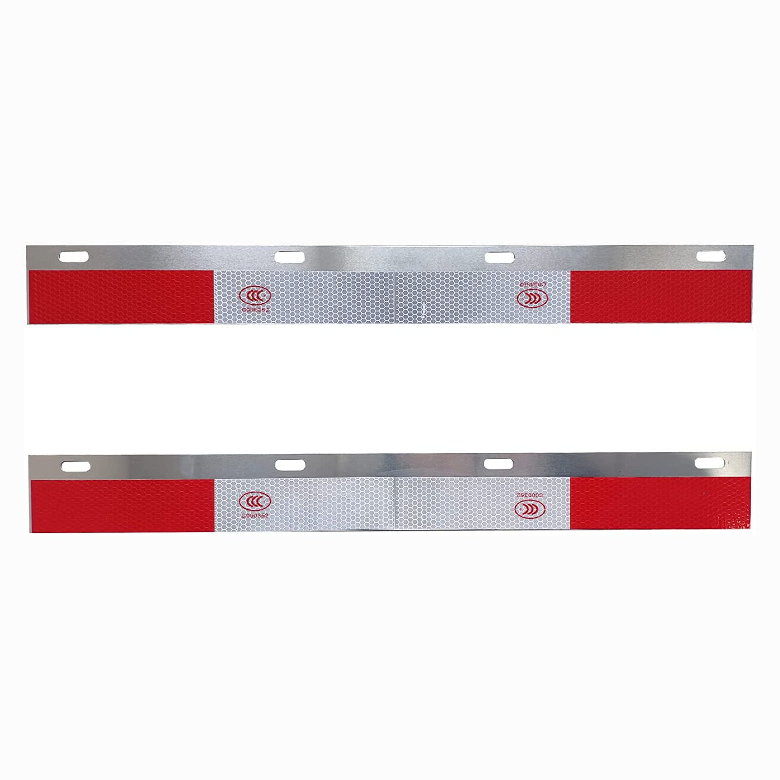 24"x 3" Aluminum Reflective Stripe Panel Reflector Plate Tape Conspicuity Safety Caution Warning Sticker Car Truck Trailer Mud Flap Hanger 2 PCS (Straight)