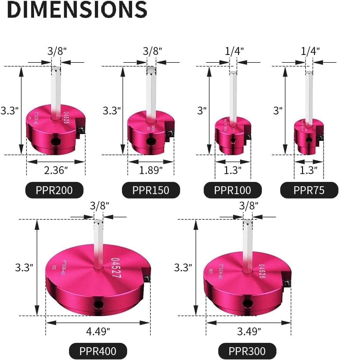 PVC Pipe Reamer, 6pcs Aluminum Alloy Water Pipe Joint Tool, (Including 1 Inch, 1.25 Inch, 1.5 Inch, 2 Inch, 3 Inch, 4 Inch), PVC Pipe Expansion Knife for PVC, SCH40, ABS, CPVC