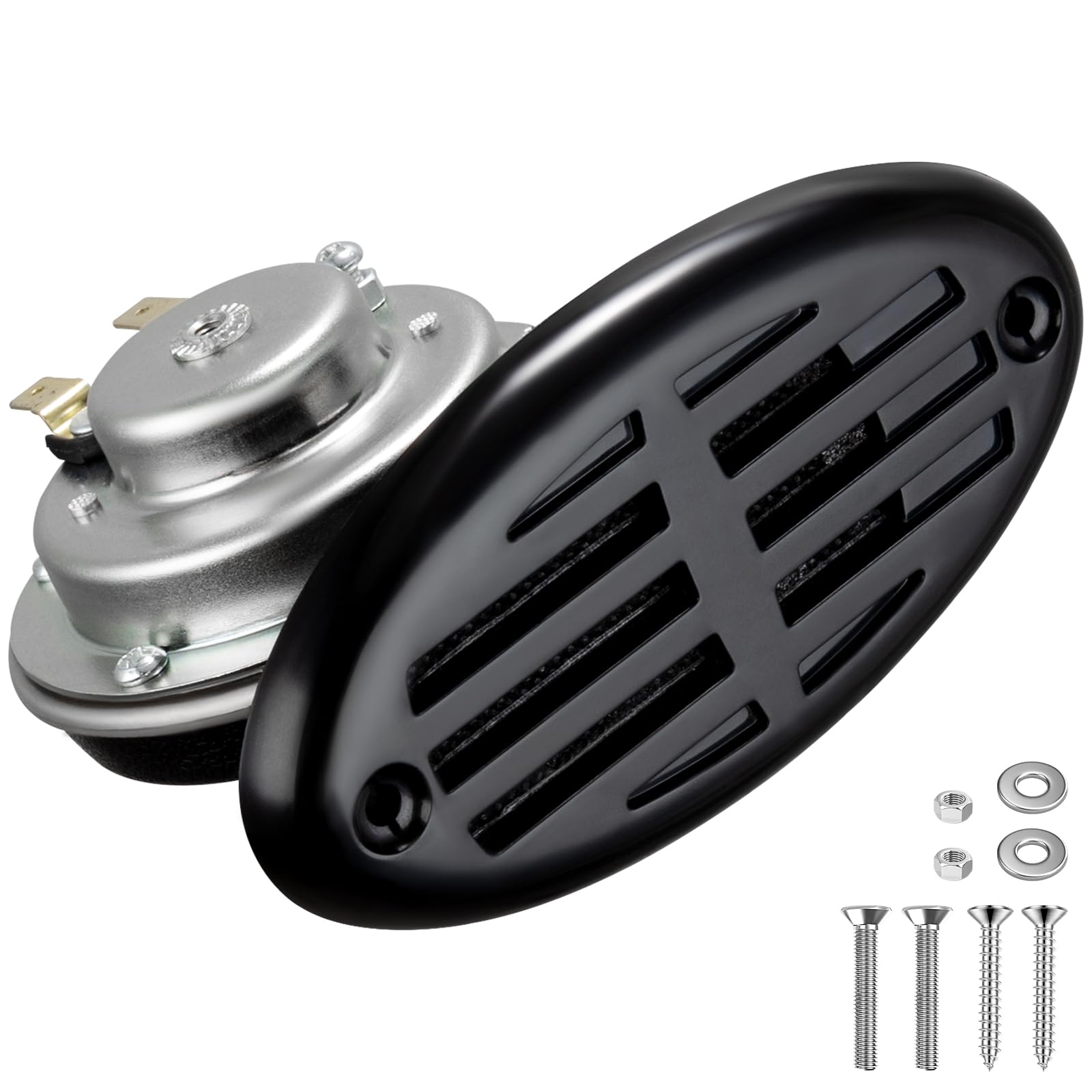 FARBIN Stainless Steel Boat Horn Drop‑in 12V Marine Horn Hidden with Button