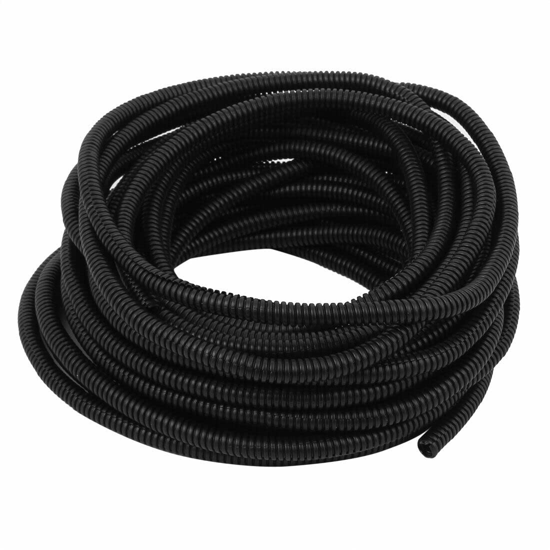 Tool parts 13.3 M 6.5 x 10 Mm Plastic Split Corrugated Conduit Tube for Garden - Office Black