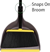 Vista 2 de Juego de escoba y recogedor, escoba interior con bandeja para el polvo para el hogar, escoba de cocina angular para barrer el piso