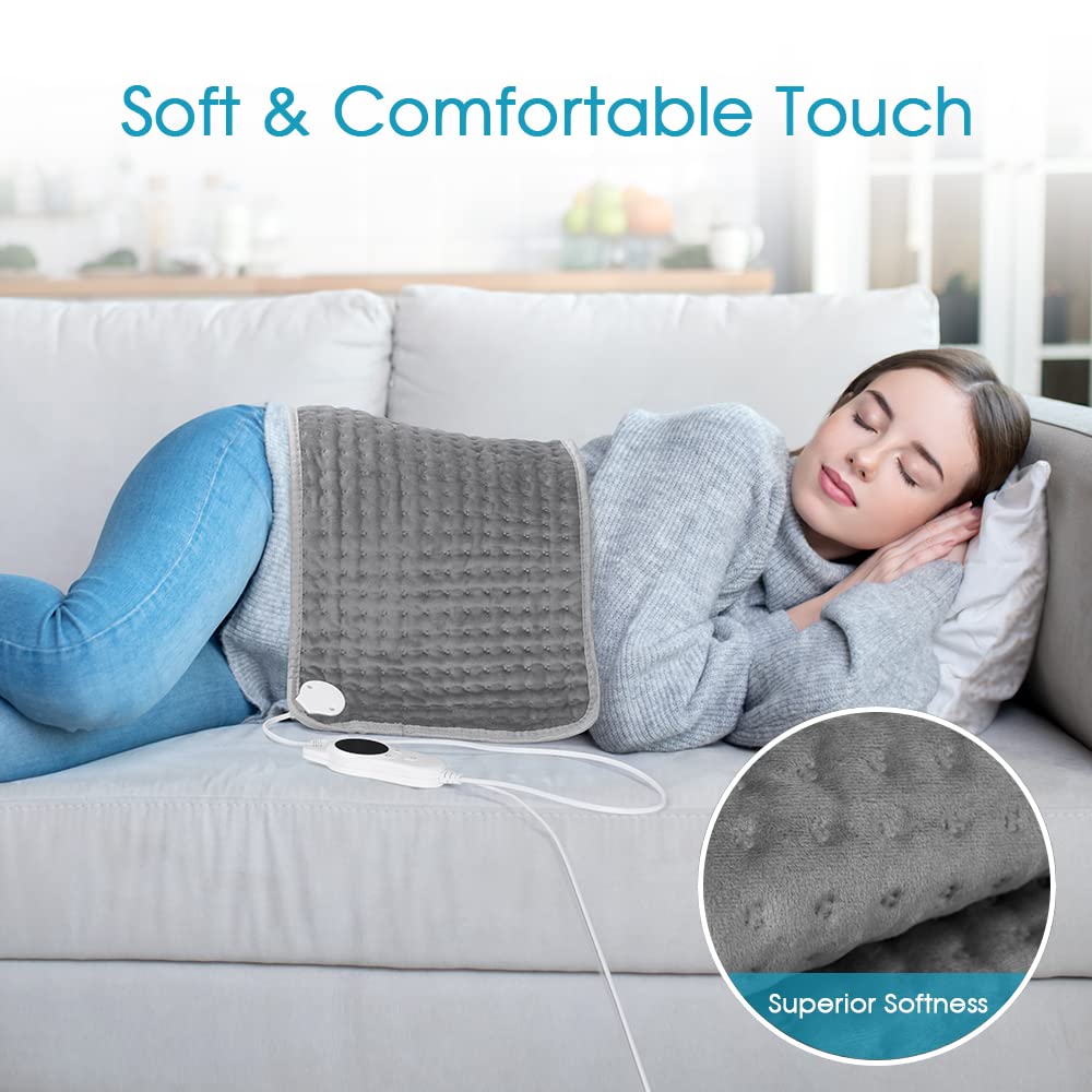 ACWOO Manta Térmica Eléctrica, Esterilla Calor con 9 Calentamiento Niveles y Auto Apagado, Lavable Almohadilla Eléctrica Térmica con 4 Modes Temporizador para espalda, cuello y hombros, 30 X 60 cm