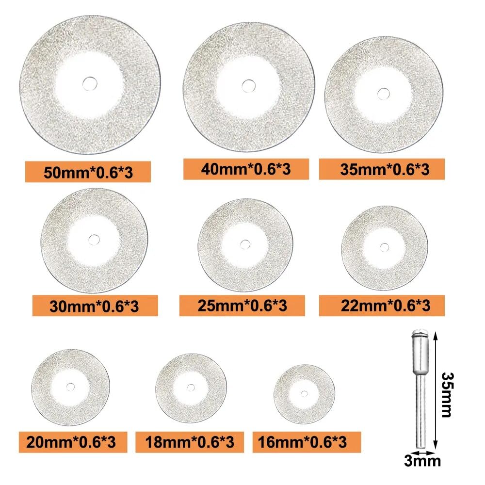 Ostrza do cięcia szkła, Zestaw diamentowych tarcz tnących do szkła ceramicznego z kamieni szlachetnych, 6 szt. lub 12