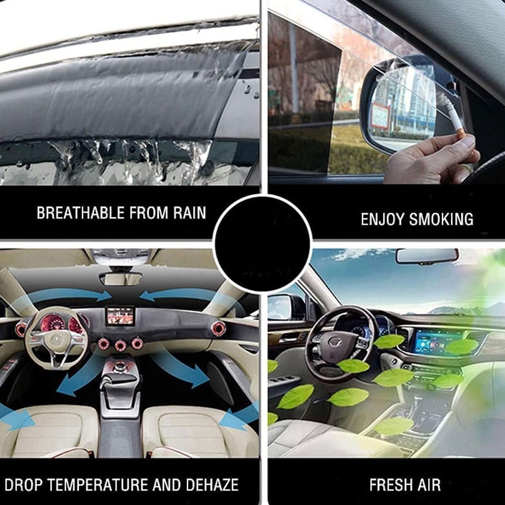 4 Piezas Deflectores de Viento para Fo-rd Focus 3 MK3 2012-2018, Deflectores de Ventanas Laterales Delantera Trasera Protector de Humo de Lluvia