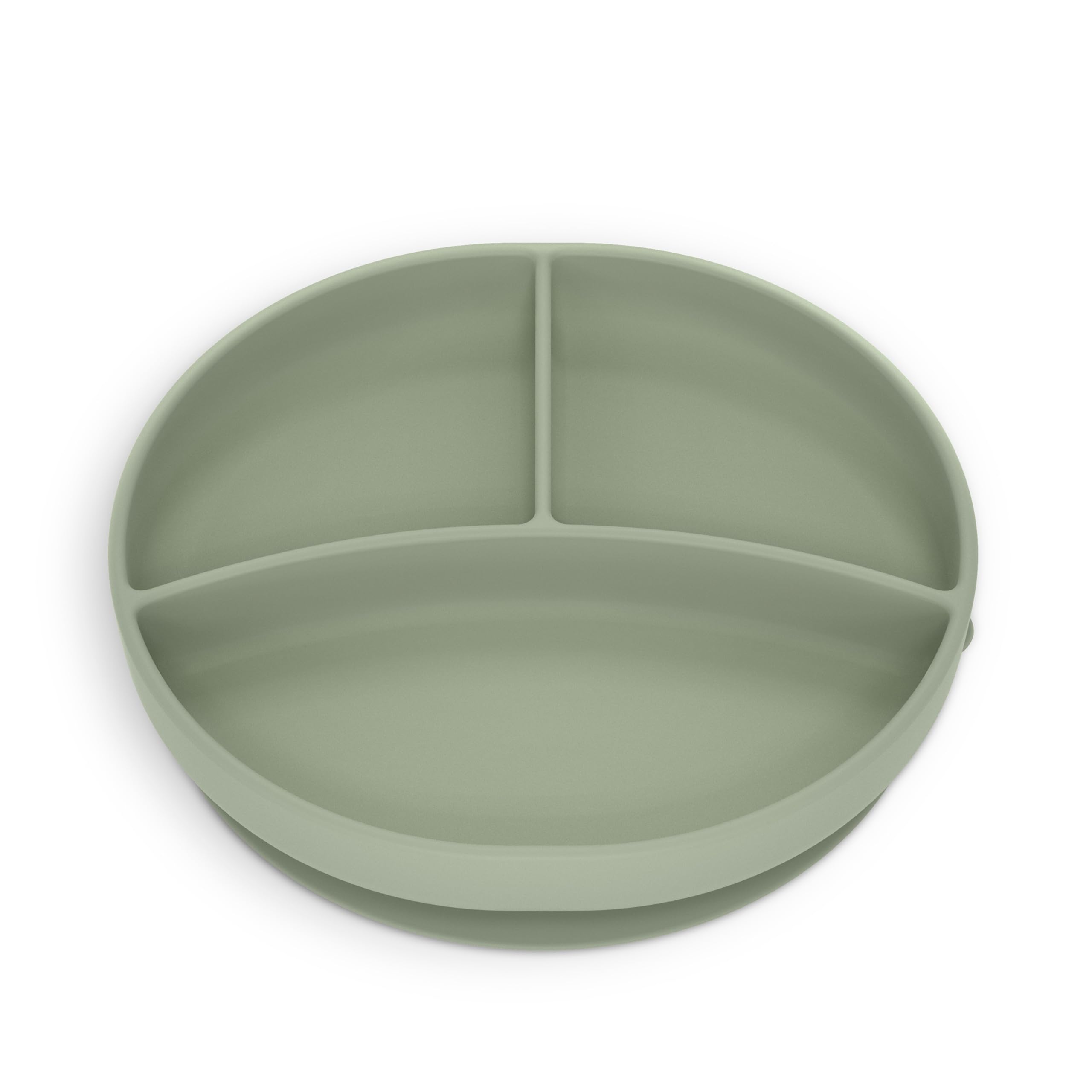 Suavinex, Plato de Bebé con Ventosa, Plato de Silicona con Divisiones, Plato Antivuelco, para Utilizar en la Alimentación Complementaria y BLW, Apto para Lavavajillas y Microondas, +6 Meses, Verde