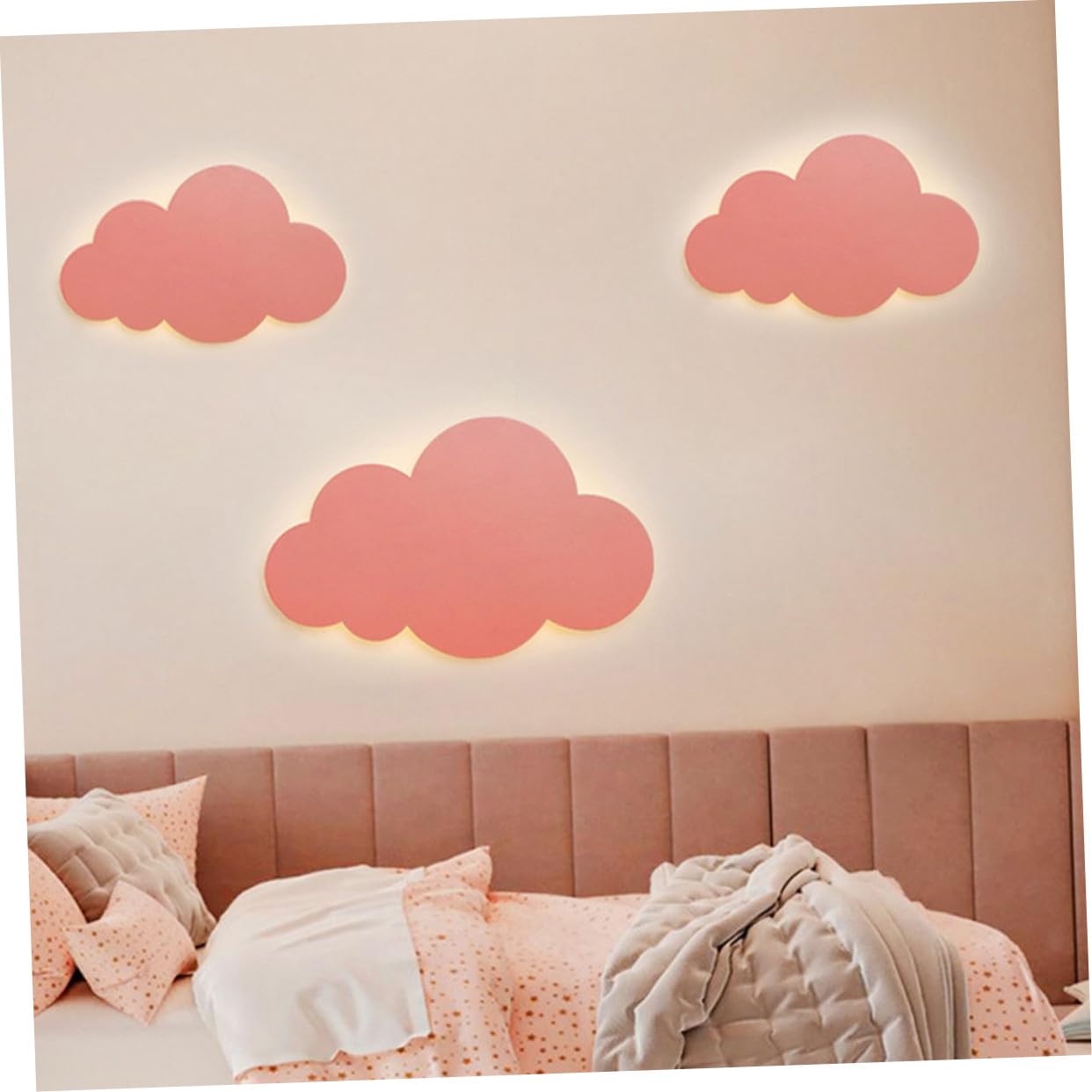 Applique Murale Nuage Rose pour Chambre et Chevet PVC