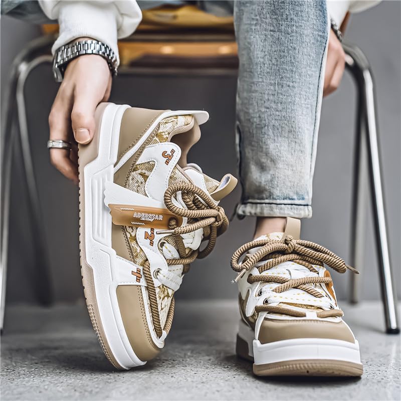 Preppy Sports Sneakers - All-Season Low Top Lace-Up Shoes with Faux Upper, Fabric Inner & PVC Sole for Running, Casual Outdoor Activities - Comfortable & Durable Skateboarding Footwear3