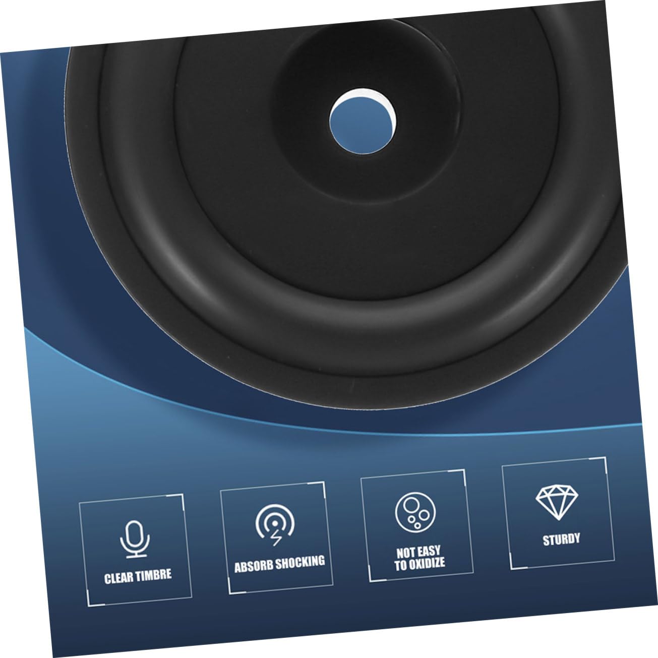 KOMBIUDA Piedini Isolanti per Altoparlanti Neri 4 Pezzi, Lega di Alluminio e Gomma, Supporto Antiurto per Subwoofer e Casse Audio Hifi