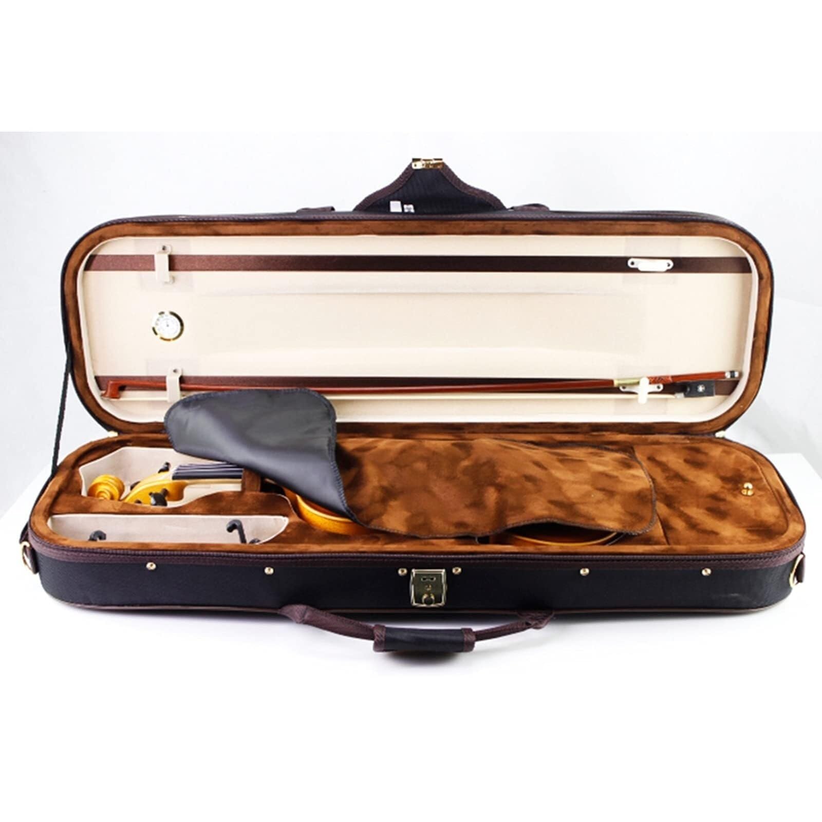 Geigenkoffer Violine Case 3/4 Professionelle Oblong Koffer Geige Koffer Mit Hygrometer Stabil Leicht Violinenkoffer Violine Reisekoffer Geigenzubehör