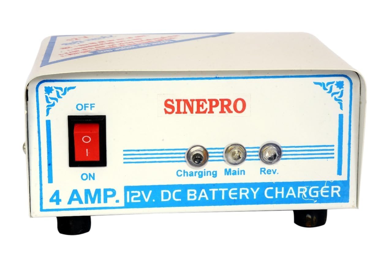 RASHRI 12V 4A Battery Charger for Car, Bike & Truck Batteries | Compatible with 7Ah–100Ah Lead-Acid, Gel & AGM Batteries | Heavy-Duty Steel Body Smart Charger