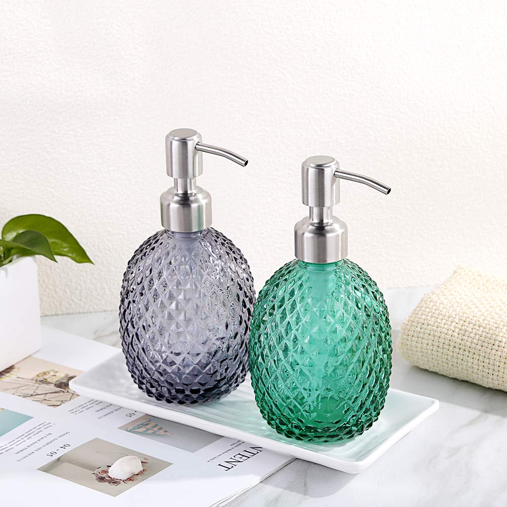 Distributeur De Savon Liquide En Verre Élégant Avec Pompe Acier Inoxydable | Rechargeable Pour Cuisine & Salle De Bain