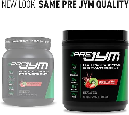 Miniatura 6 de Pre JYM Strawberry Kiwi - Polvo de pre-entrenamiento - BCAAs nootrópicos creatina HCI citrulina beta-alanina betaína taurina humanzina  Suplemento