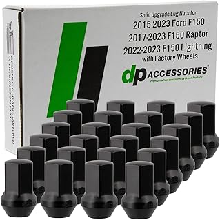 DPAccessories 2015-2023 Ford F150 Lug Nuts Black- F150 OEM Lug Nuts - Ford F150 Lugnuts - Solid Lug Nuts - Black Wheel Lug Nuts for Factory F150 Wheels - Black Lug Nuts Set of 24 - DF152F-BK/024