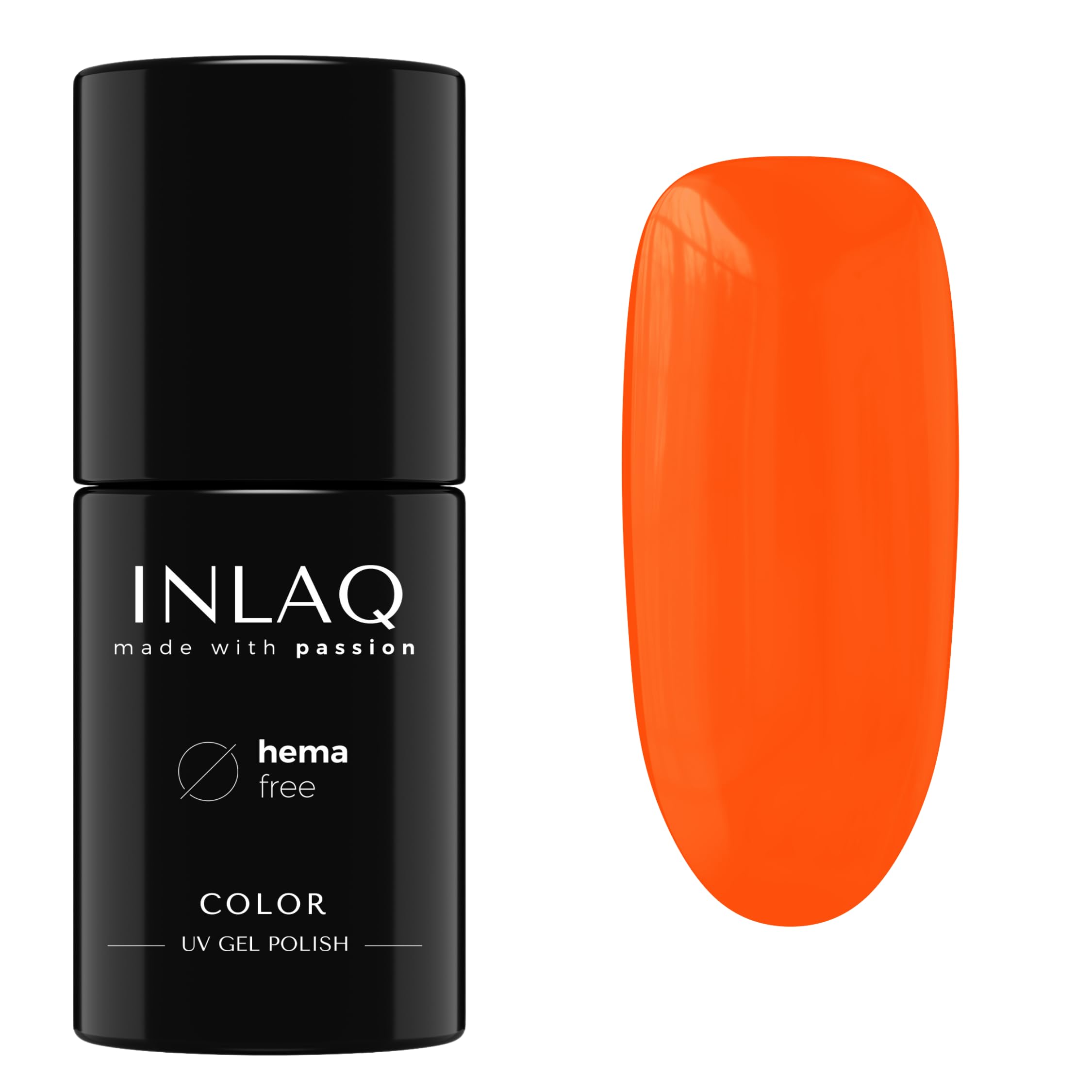 INLAQ® UV Nagellack Orange - 6 ml Hema Free - Langlebiger UV Lack - Nail Polish - Essential Kollektion - Gelnägel - Shellac Gel - Gellack ohne Hema | 1016- Malibu Sunrise