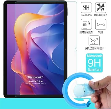 Microsonic Xiaomi Redmi Pad 2 Nano Glass Glass Screen Protector [Compatible Screen Protector with Redmi Pad 2 - Transparent]