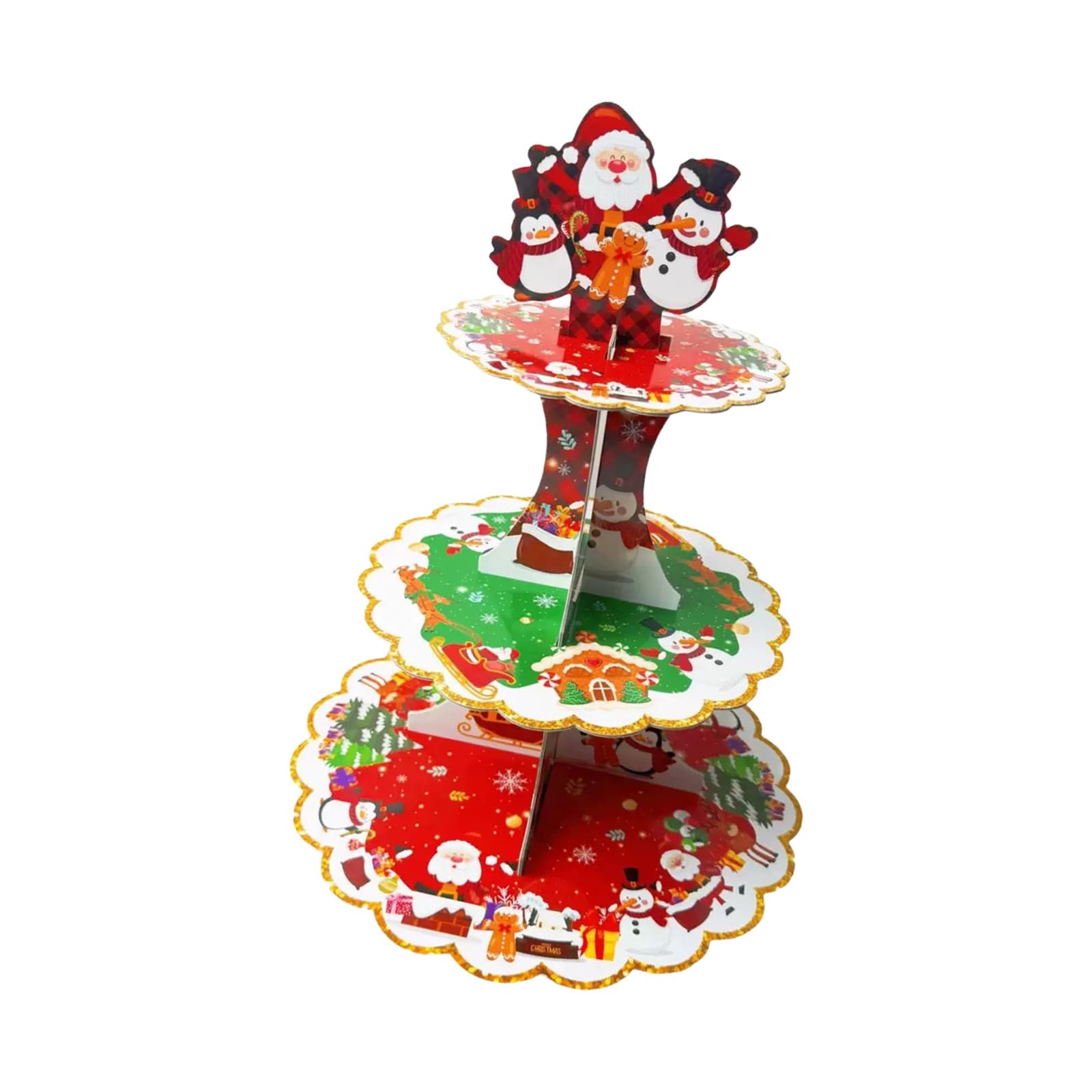 carotoe Holiday Party Cupcake Display Stand Multi Tiered Elegant Tray for Festival Desserts Easy Assembly Tray Recyclable Holiday Serving Stand
