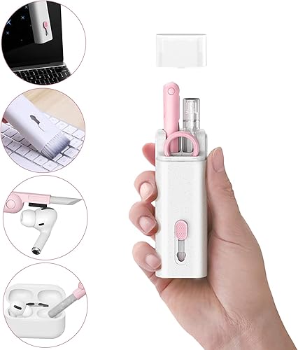 Miniatura 8 de Limpiador para laptop, juego de limpiador de teclado 7 en 1, kit de limpieza de auriculares para MacBook, tableta y cepillo para polvo de pantalla,