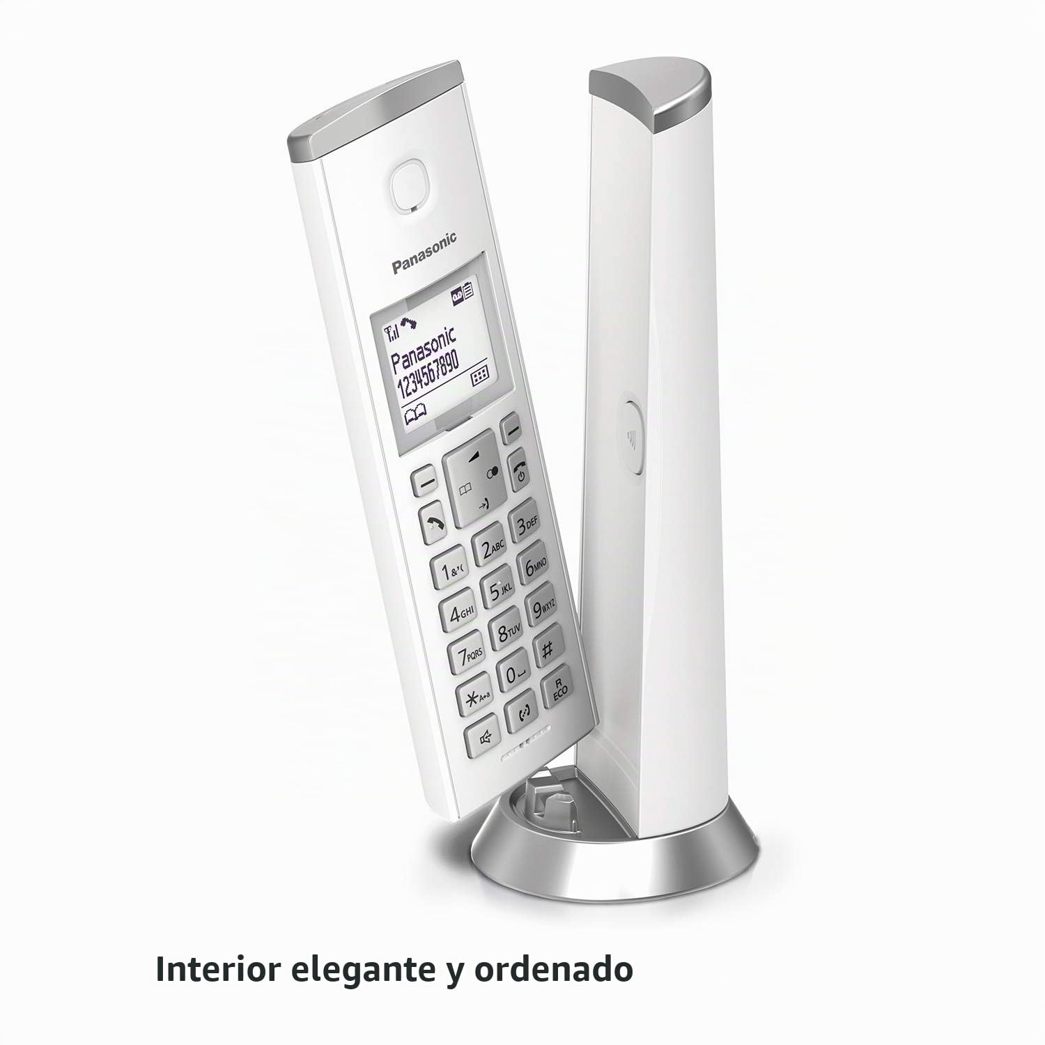 Panasonic KX-TGK220 - Teléfono (Teléfono DECT, Terminal inalámbrico, Altavoz, 120 entradas, Identificador de llamadas, Blanco)