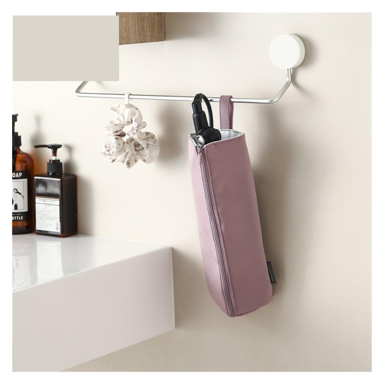 Custodia per Asciugacapelli Porta Ferro arricciacapelli Resistente al Calore da Donna, Ferro arricciacapelli, Custodia da Viaggio, Borsa Organizer(Purple)