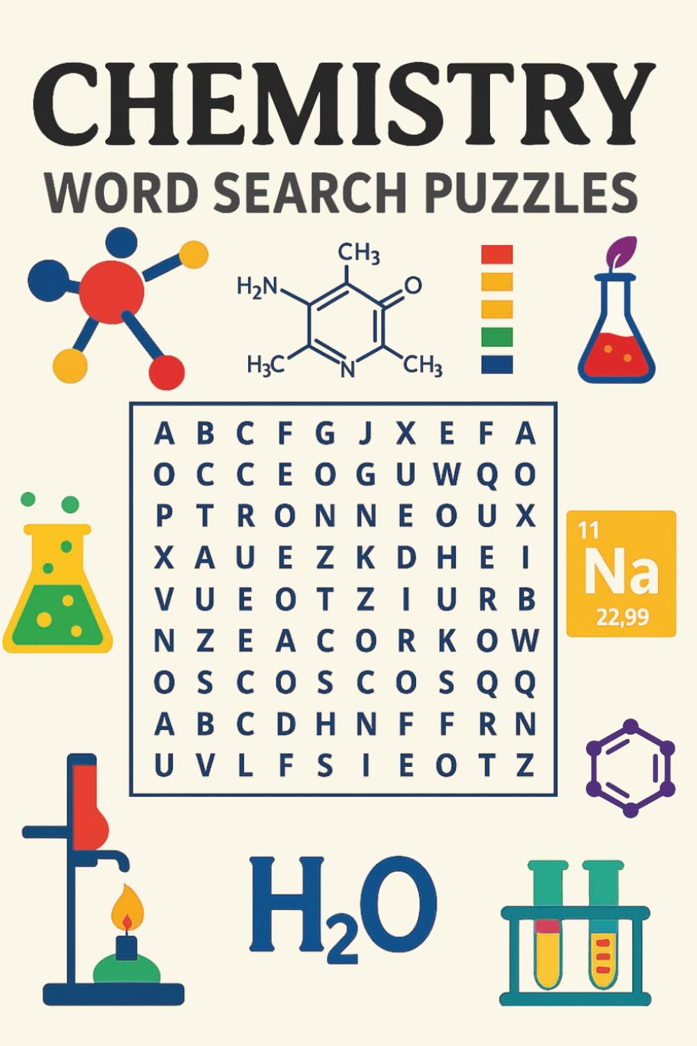 Chemistry Word Search Puzzle Book: For Seniors, Adults & Teenagers | Elements, Compounds, Chemistry Terms & More | 55 Puzzles | 6x9 Inches