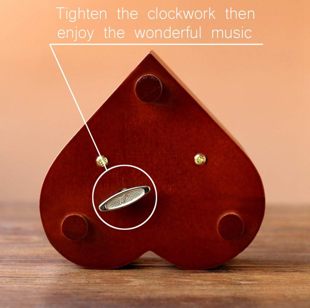 Sooharic Wooden Music Box Amazing Grace, Wind Up Clockwork Mechanism Vintage Small Musical Gifts (Amazing Grace) - Image 3