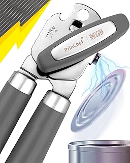Can Opener, No-Trouble-Lid-Lift Manual Handheld Can Opener with Magnet, Smooth Edge Safe Cut for Beer/Tin/Bottle, Big Turning Knob Anti-Slip Handle Good for Seniors with Arthritis