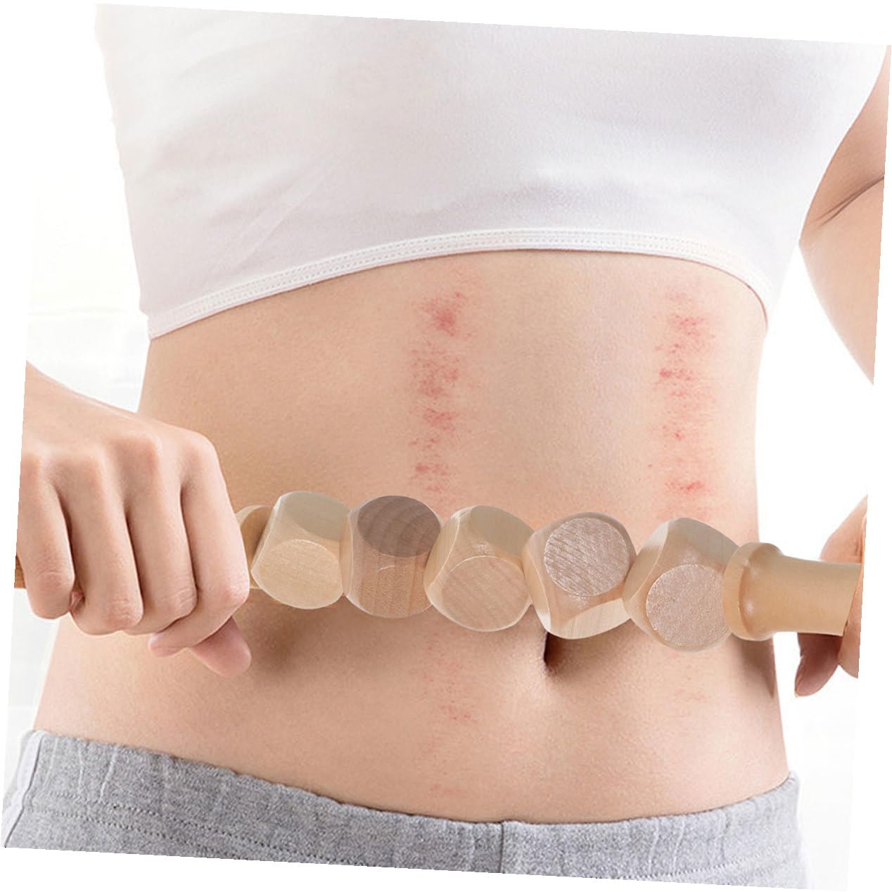 Kit di Strumenti per Massaggio Corpo in Legno Rullo e Tavoletta per Massaggio e Agopressione, Leggero e Portatile per Uso Domestico