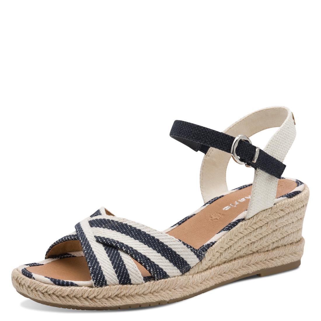 Tamaris Women’s sandal with wedge heel blue 6.5 UK
