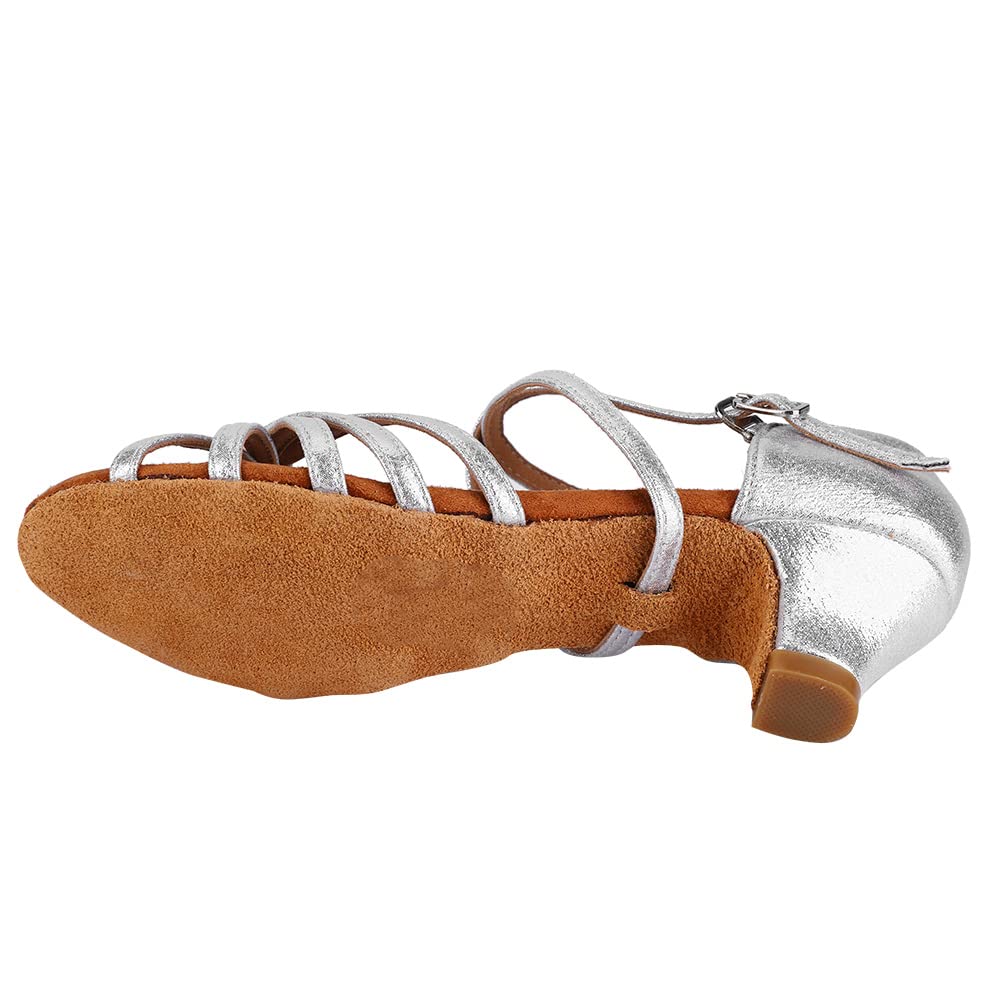 Zapatos Baile Latino para Niñas, Zapatos Salón Baile Salsa Tango con Tacones Bajos Mujeres, Zapatos Baile Niños y Niñas Zapatos Baile Práctica Rendimient