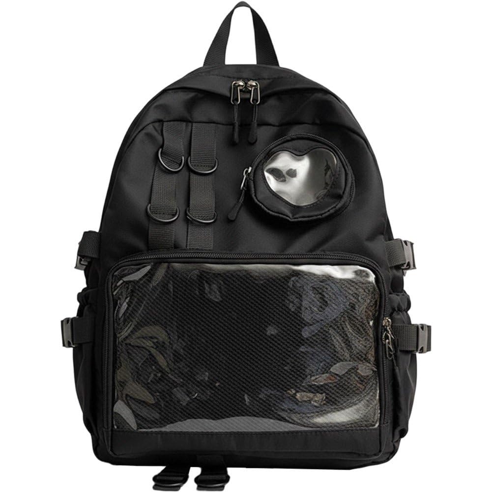 Fituenly Ita Backpack, School Bag for Teenage Transparent Backpack College Rucksack Casual Daypack Pin Display Itabag for Women,Girl