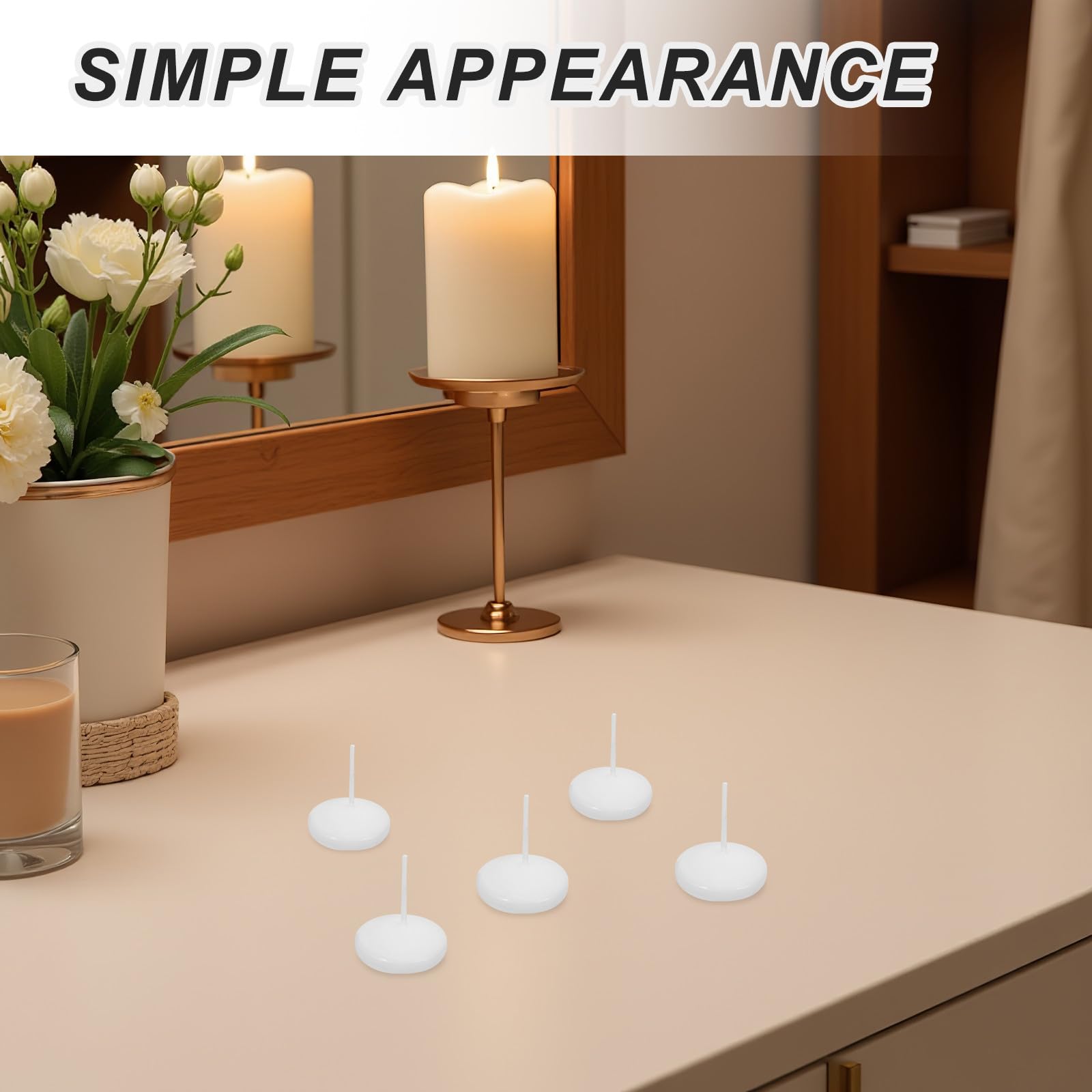 Tofficu 30 Unidades Velas Flotantes de Color Blanco para Centros de Mesa en Hoteles Brillo Prolongado Goteo Ideales para Bodas y Cenas Románticas