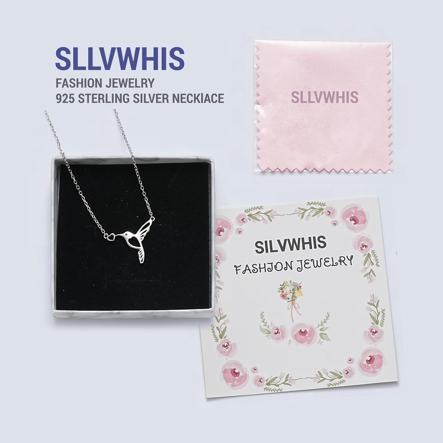 Generic SILVWHIS 925 Sterling Silver Hummingbird Necklace Hummingbird Gifts for Women, JN10642-S - Image 6