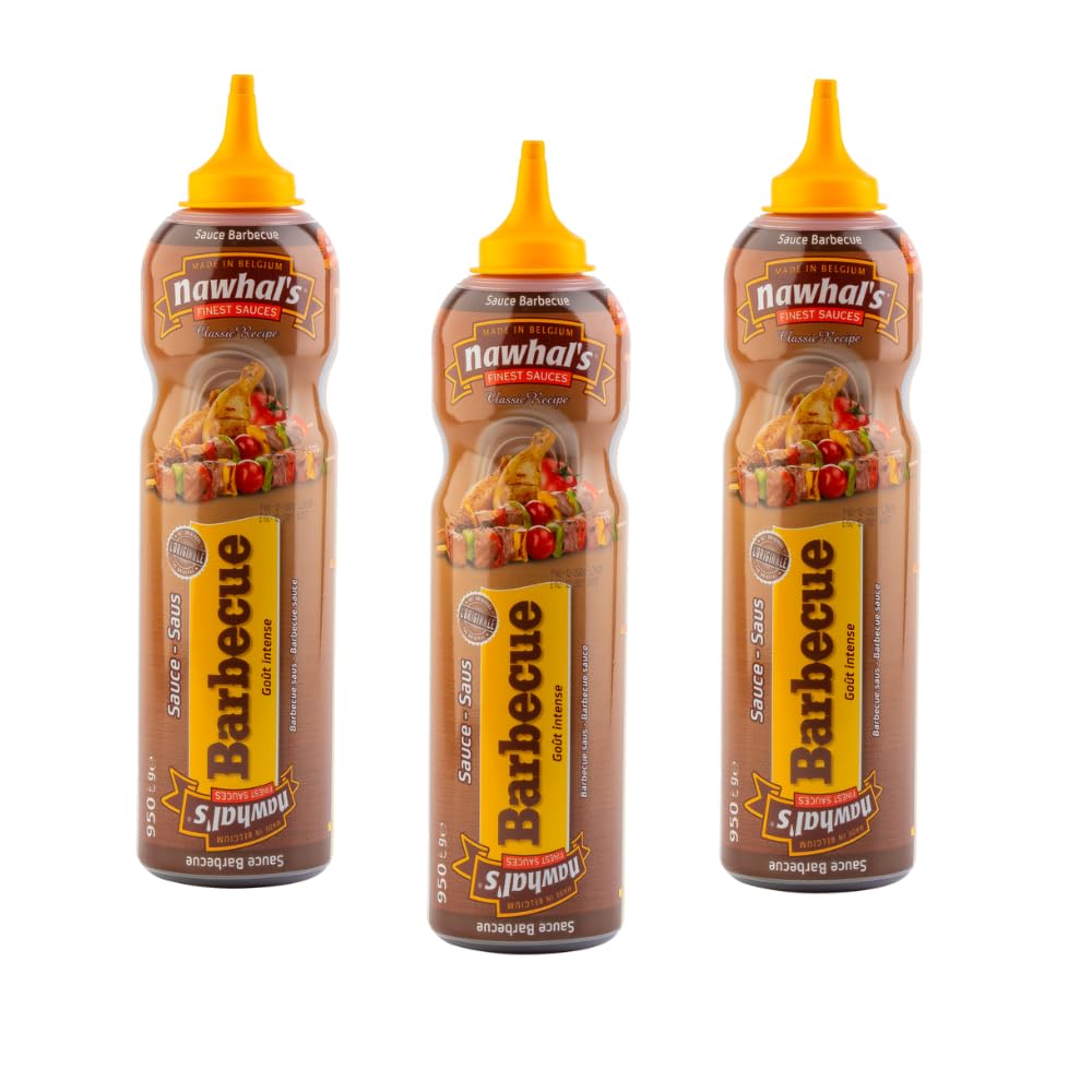 Nawhal’s Sauce Barbecue 500 Ml Lot de 3 - Sauce smoky, idéale pour vos préparations chaudes ou froides - S’utilise en sauce ou marinade - Riche en goût fumé et texture savoureuse.