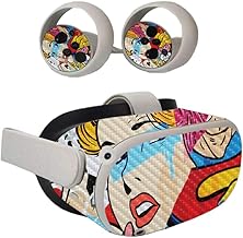 MIGHTY SKINS MightySkins Carbon Fiber Skin Compatible with Oculus Quest 2 - Cartoon Mania | Protective, Durable Textured Carbon Fiber Finish | Easy to Apply | Made in The USA, CF-OCQU2-Cartoon Mania
