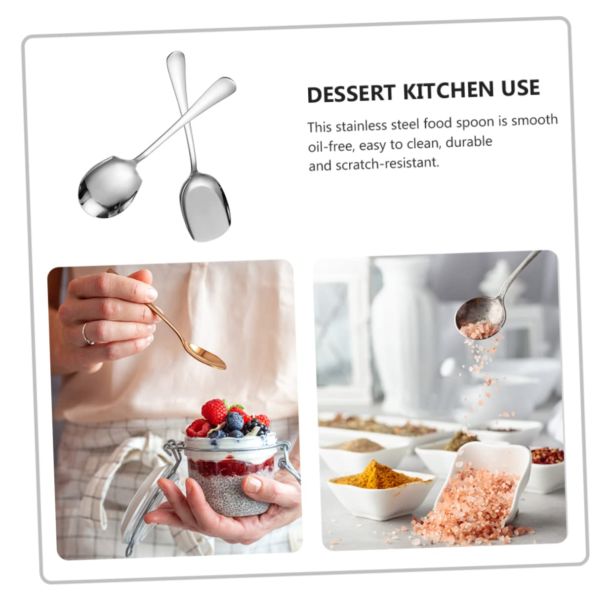 GRIRIW 1Set Stainless Steel Serving Spoon Soup Spoon Utensils for Parties Ergonomic Design Lightweight and Easy to Handle for Home and Restaurant Use