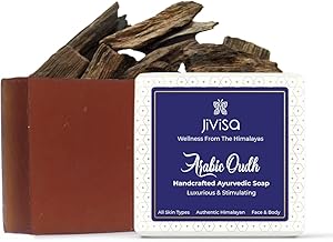 Jivisa Handmade Soap Natural Ayurvedic Bathing Luxurious Soap With Agarwood Aloe Vera Castor Oil Olive Oil Almond Oil 100grams