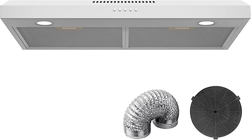 Campana extractora de 30 pulgadas para debajo del gabinete, campana extractora de cocina convertible con conductossin conductos, ventilador de