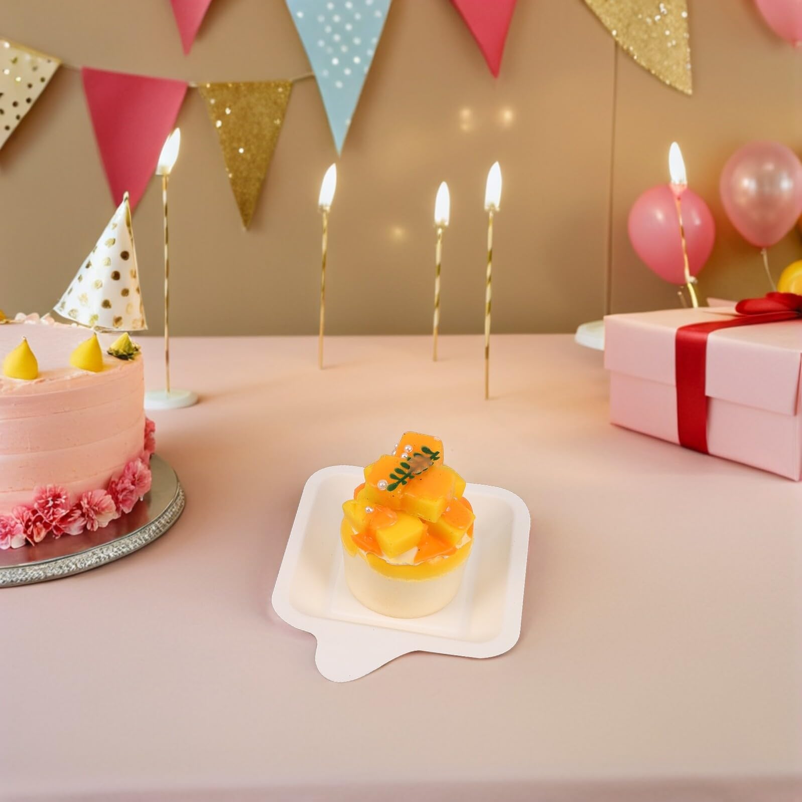 100pezzi Piatti Quadrati di Carta Piccoli Piatti di Carta Spessa per Compleanno per Torta da Dessert per Feste Barbecue all Aperto e Portata di Gamberetti