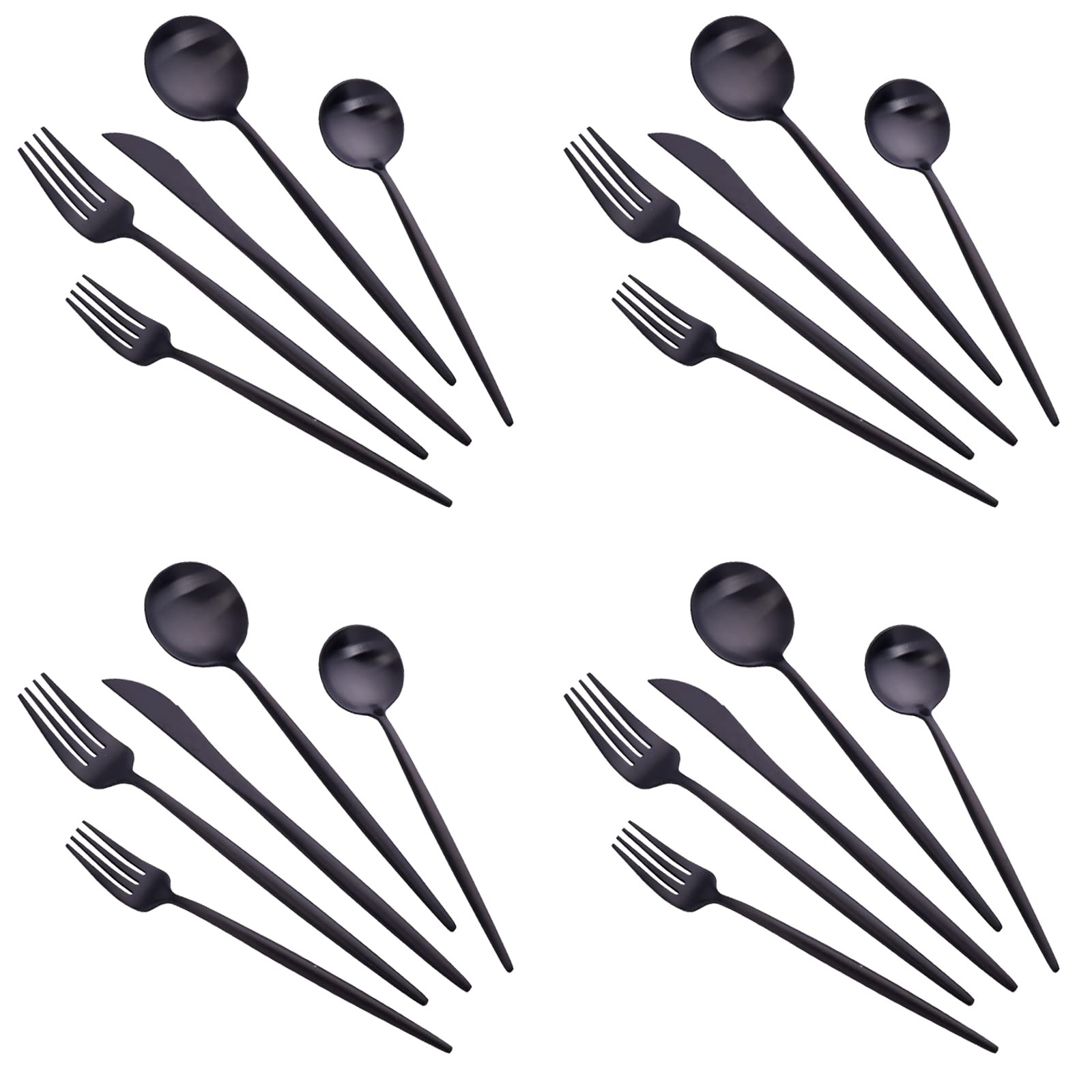 Buy 20Piece Matte Black Silverware Set, Suotarn Restaurant Flatware