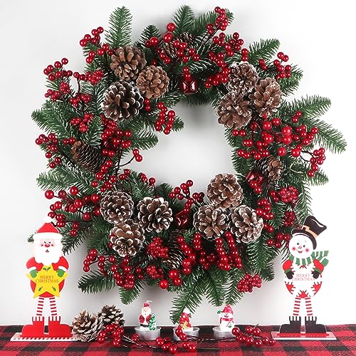 Fangoo 48 Pack Artificial Red Berry Stems,18cm Burgundy Red Berry Picks Holly Berries Branches for Christmas Tree Decorations Crafts Wedding Holiday Season Winter Home Decor - Image 4