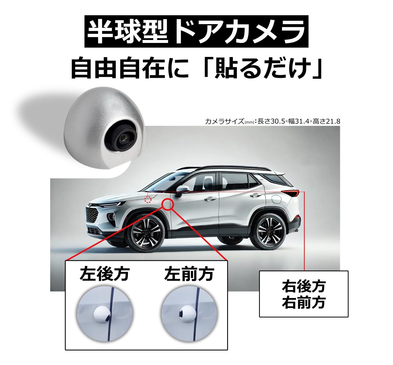 Amazon.co.jp: 貼るだけ電子サイドミラー ドアカメラセット D1-S 