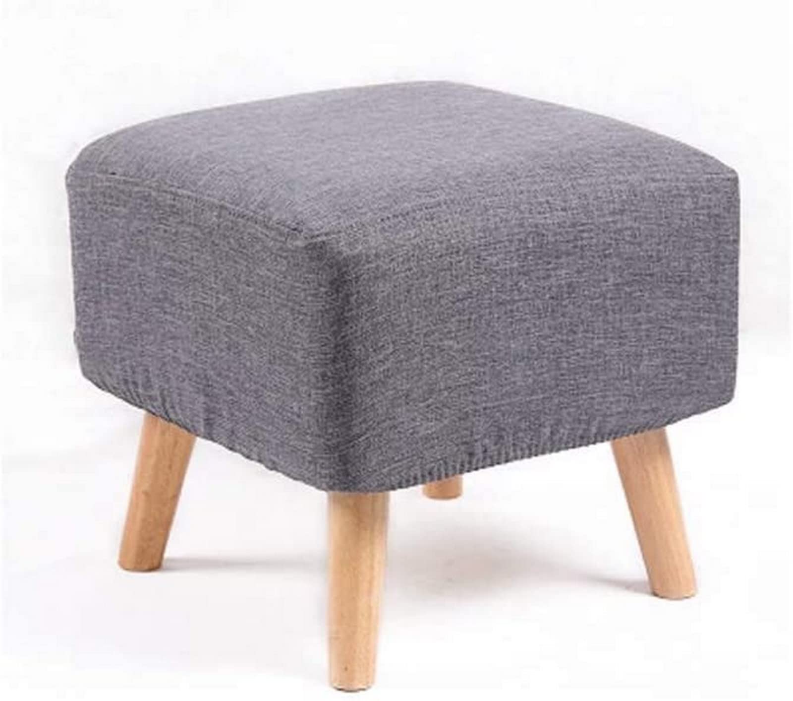 Repose-pieds carré moderne tabouret en bois 4 pieds grand pouf salon