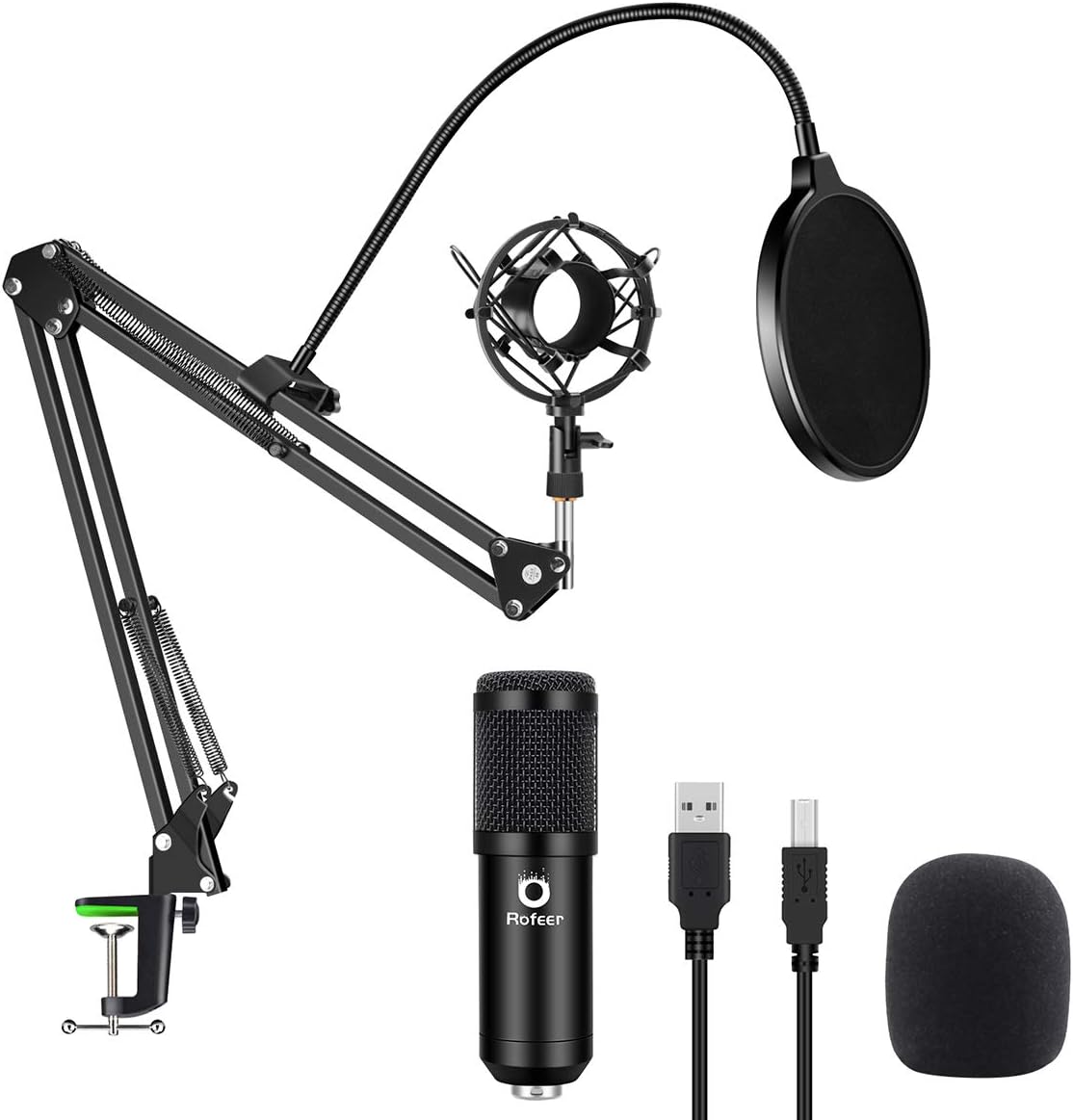 USB Podcast Condenser Microphone Kit 192kHZ/24bit Plug & Play Computer PC Microphone Studio Streaming Cardioid Mic with Professional Sound Chipset for Recording Broadcasting YouTube Gaming