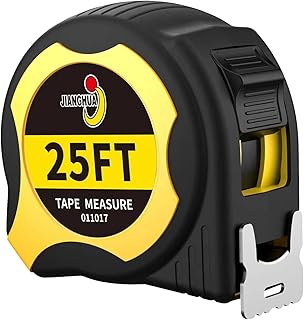 Tape Measure 25FT, Retractable Measuring Tape with Fractions 1/8, Heavy-Duty Measurement Tape with Rubber Protective Casing, Both Side, Easy to Read for Construction, Carpenter, Surveyors