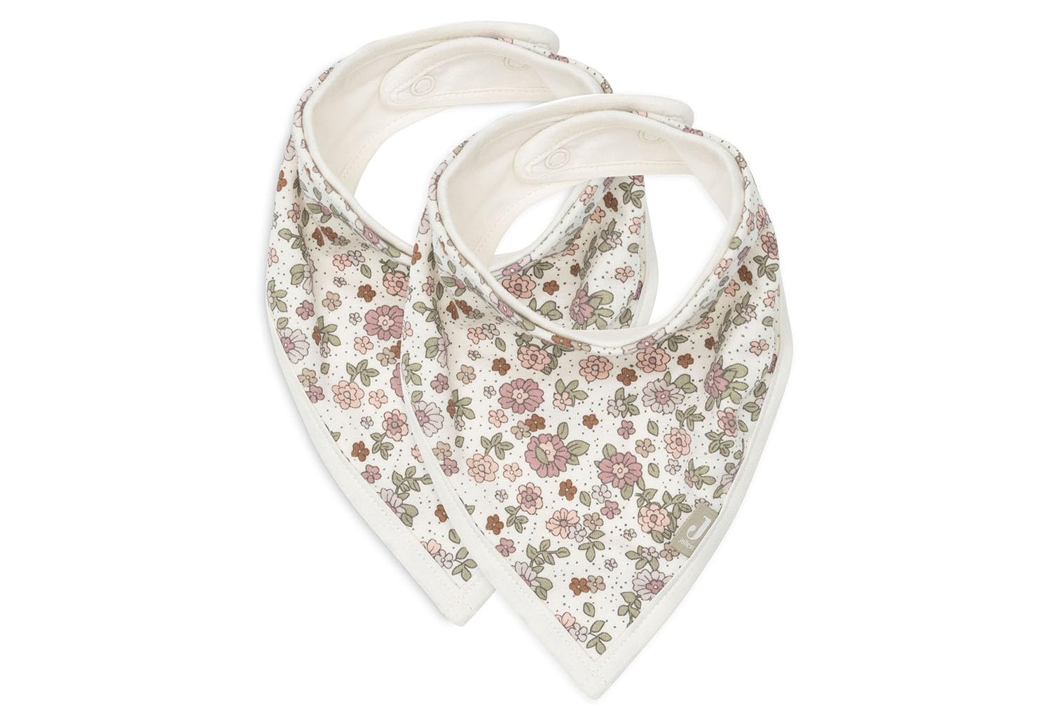 Jollein 029-867-67045 Bandana Bib Neckerchief Set of 2 Retro Flowers