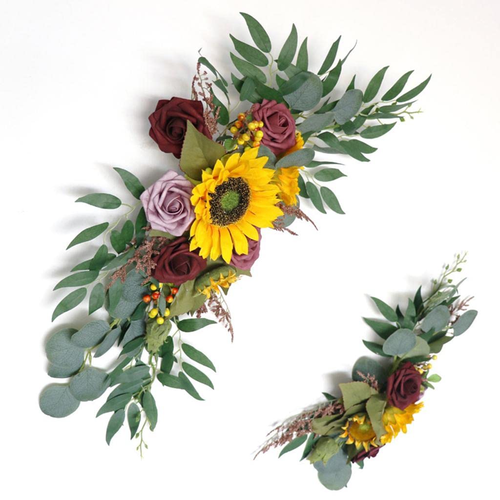 Blumenbogen, Sonnenblumen, Blumengirlande für Gartenempfang zu Hause