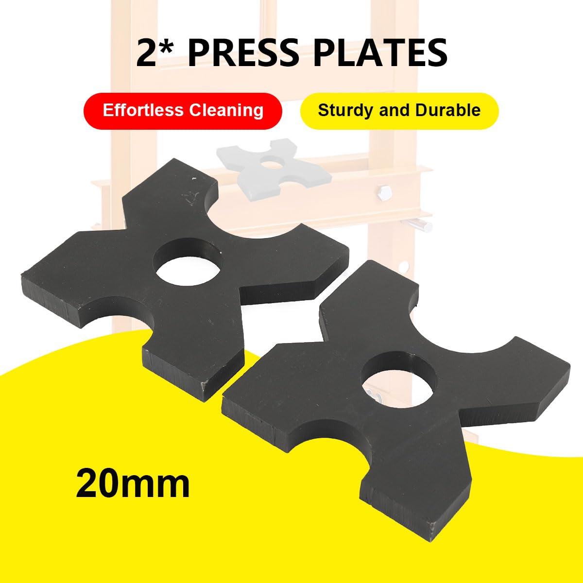 2stk Prismenauflage für Werkstattpressen, 18x18x2cm Prismenplatte für 20T Werkstattpresse Hydraulikpresse, 20mm Dicke Pressplatte